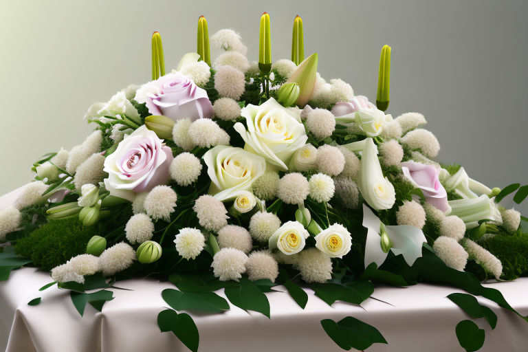 white and pink Funeral Flowers